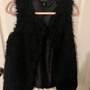 Derek Heart Black Faux Fur Vest